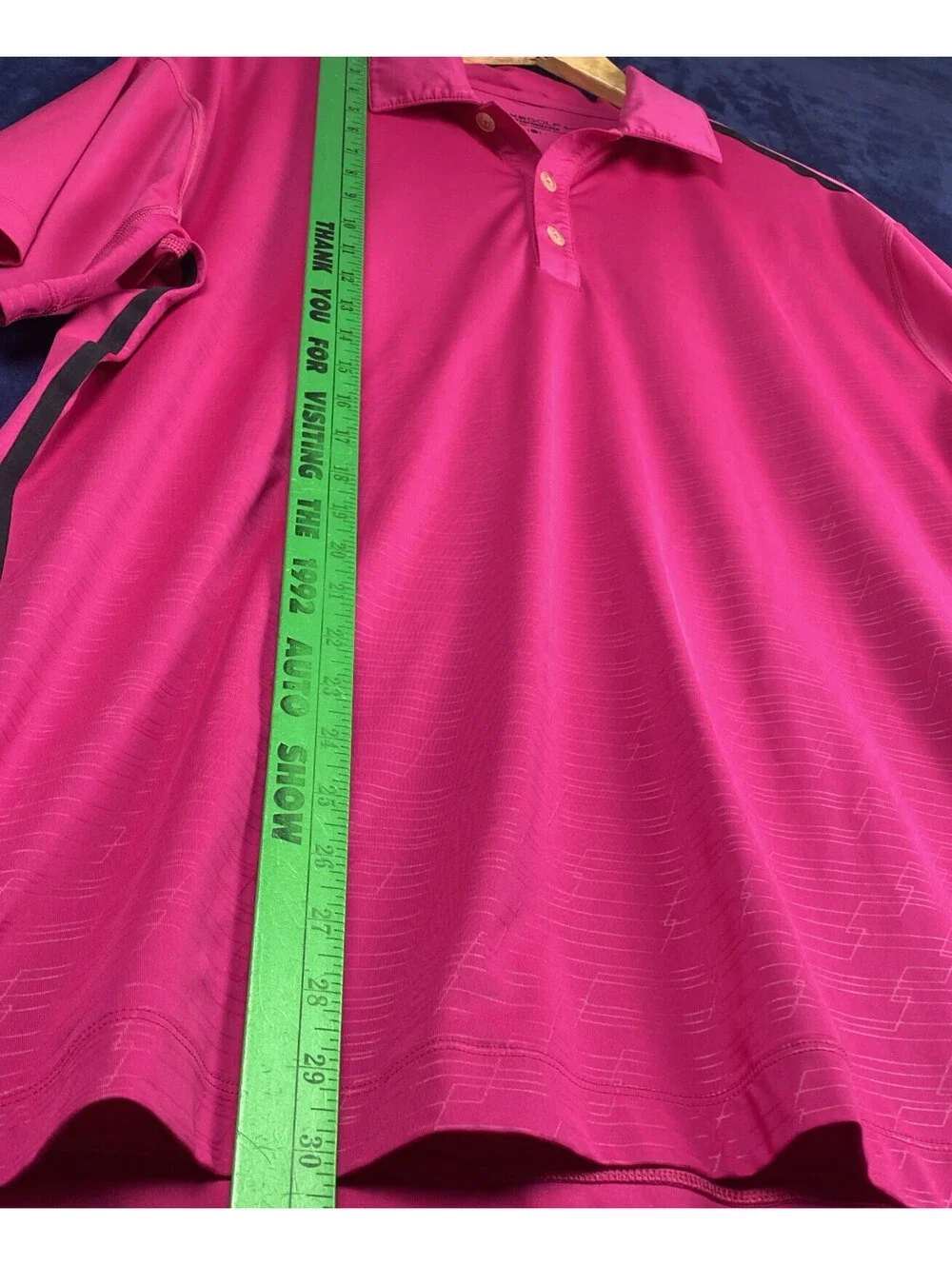Nike Golf Dri-fit Polo Men’s Large Magenta Pink Black Stripe